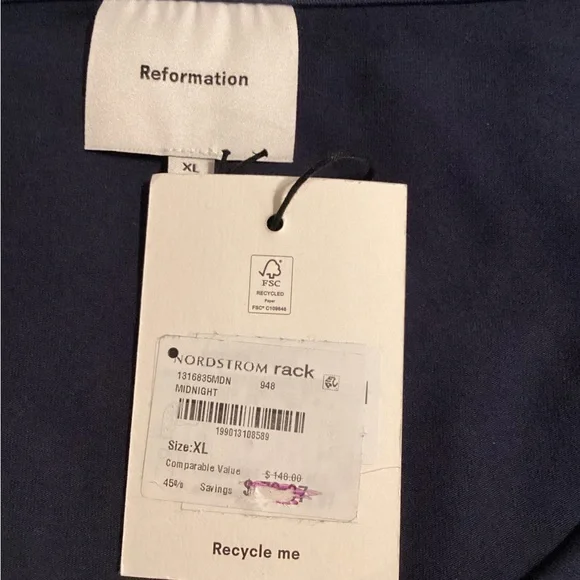 NWT Reformation Size XL Dress Midnight - Picture 5 of 14